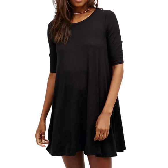 Free People NWT Jacqueline Tunic Black A-Line Dress or Top - Picture 1 of 7